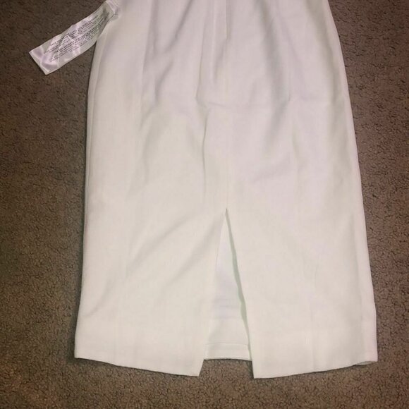 Dress The Population Elle Queen Anne Sweetheart Neck Sheath Midi Dress White XXL - Picture 10 of 12